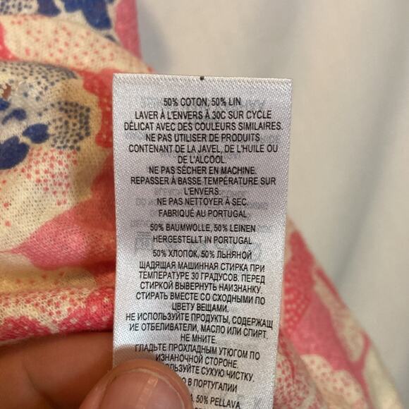 Ted Baker London Kashaa top Linen Padded Shoulder Floral Blouse Size 2 - Picture 8 of 10